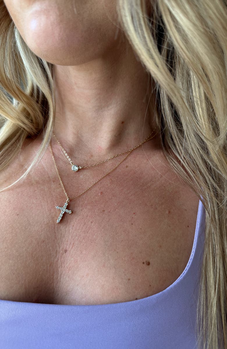 Set & Stones Asher Cross Necklace, Alternate, color, Gold