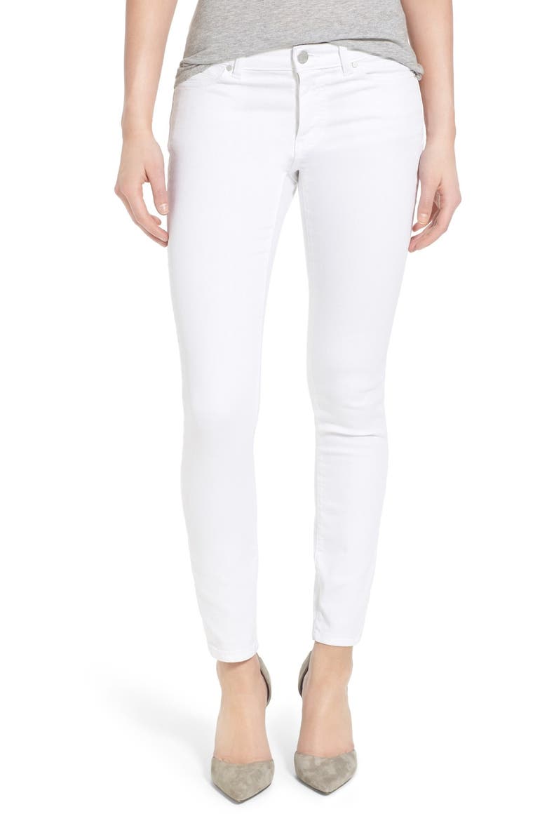 Stretch Ankle Skinny Jeans, Main, color, WHITE