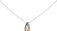 Haus of Brilliance Tri Tone Sterling Silver 1/2 Cttw White and Brown Diamond Pendant Necklace