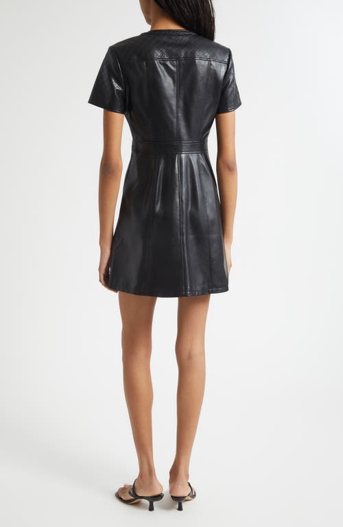 Cinq À Sept Layla Quilted Faux Leather Minidress In Black