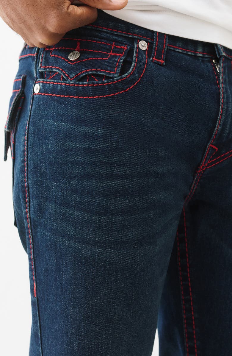 True Religion Geno Big T Flap Pocket Slim Fit Jeans, Alternate, color, Dark Mountainside