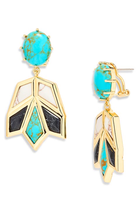 Stone Lotus Earrings