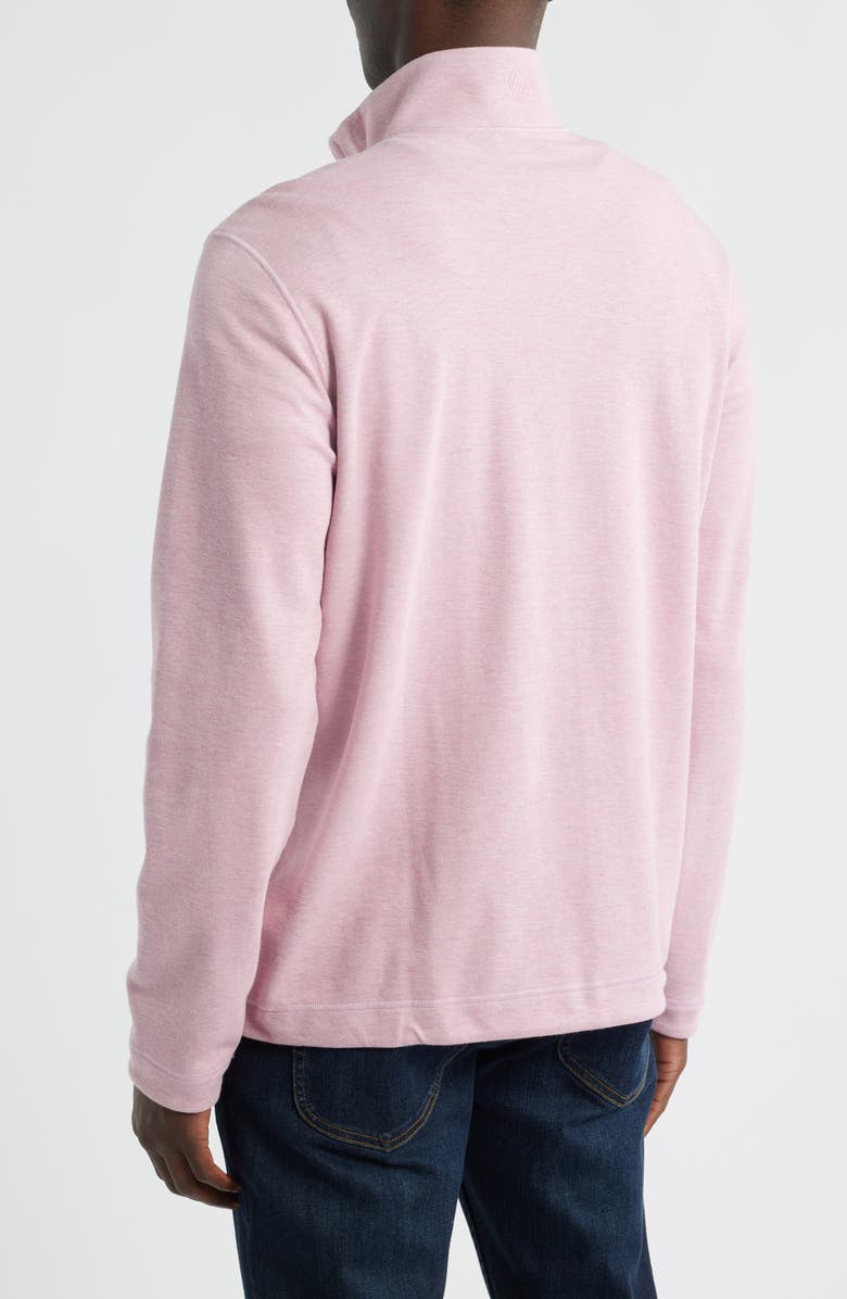 Johnston & Murphy Icon Reversible Cotton Blend Quarter Zip Pullover, Alternate, color, Pink/ Light Blue