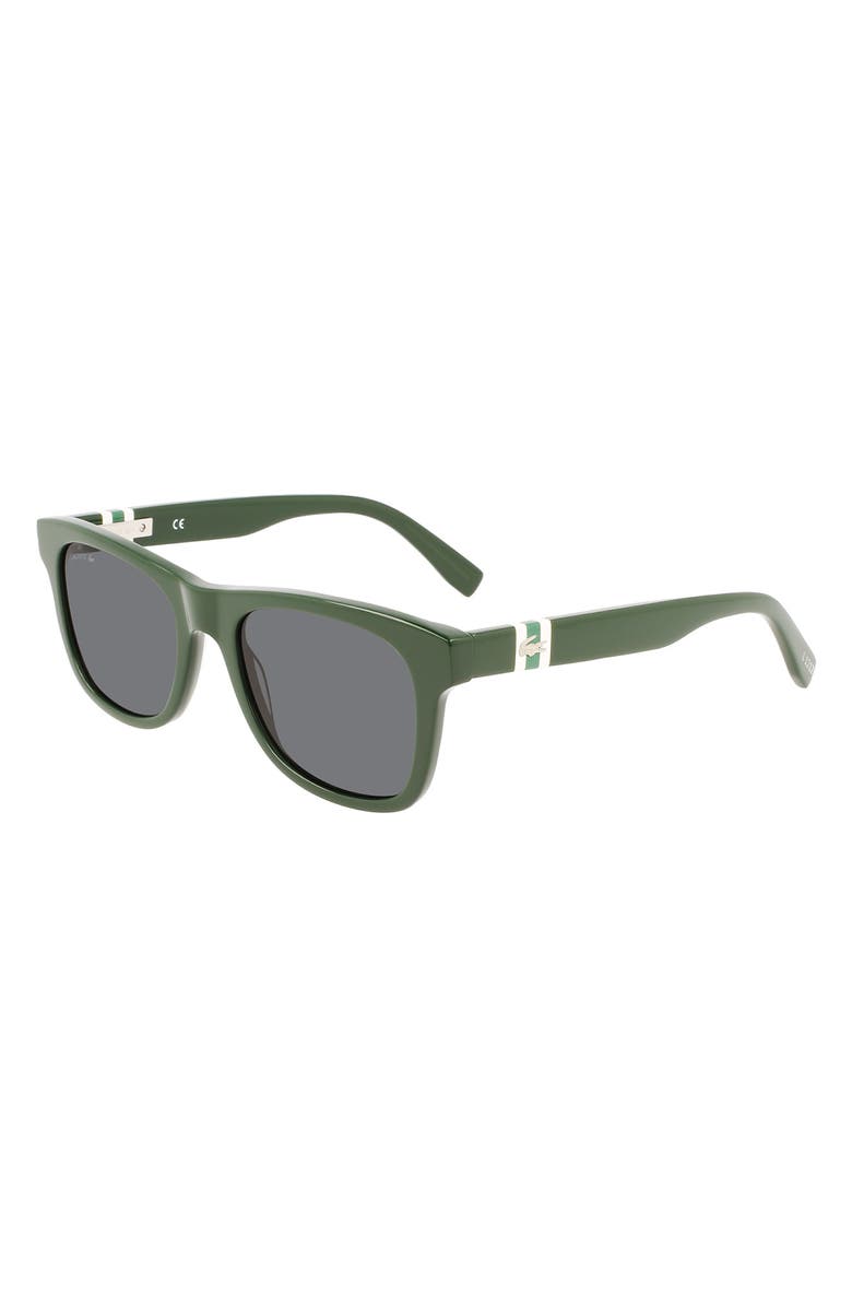 Lacoste 52mm Modified Rectangular Sunglasses, Alternate, color, Green