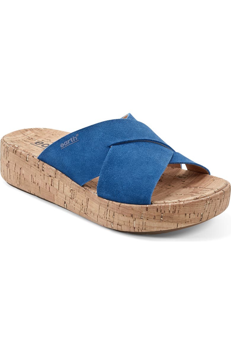 Earth<sup>®</sup> Scout Platform Slide Sandal, Main, color, Dark Blue