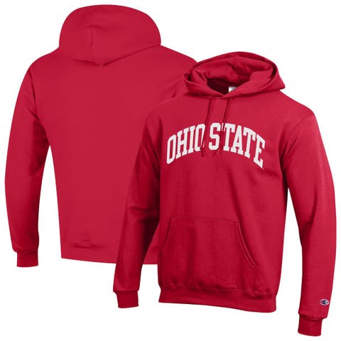 Men's Champion  Scarlet Ohio State Buckeyes Basic Arch Fleece Pullover Hoodie