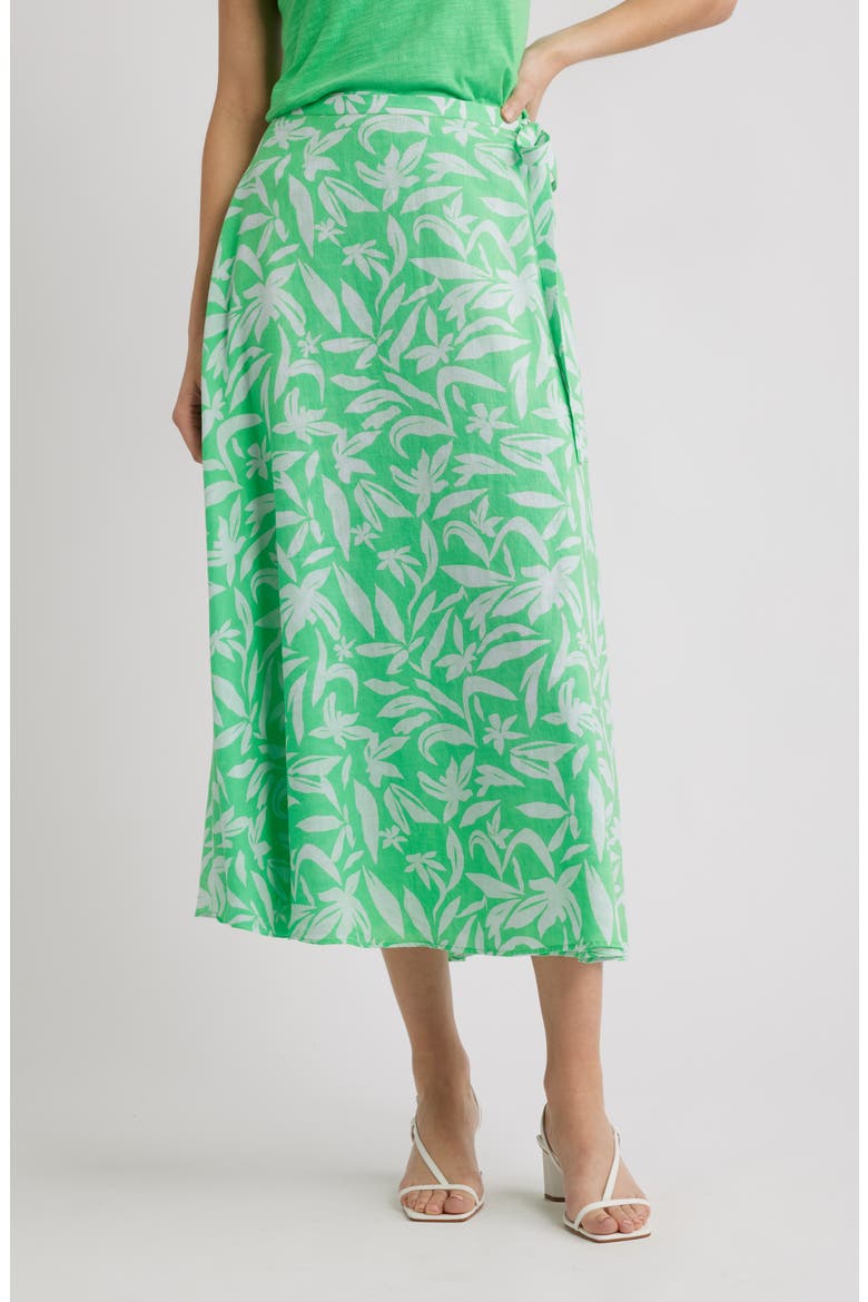 Wrap Skirt, Main, color, GREEN- BLUE HATTIE FLORAL