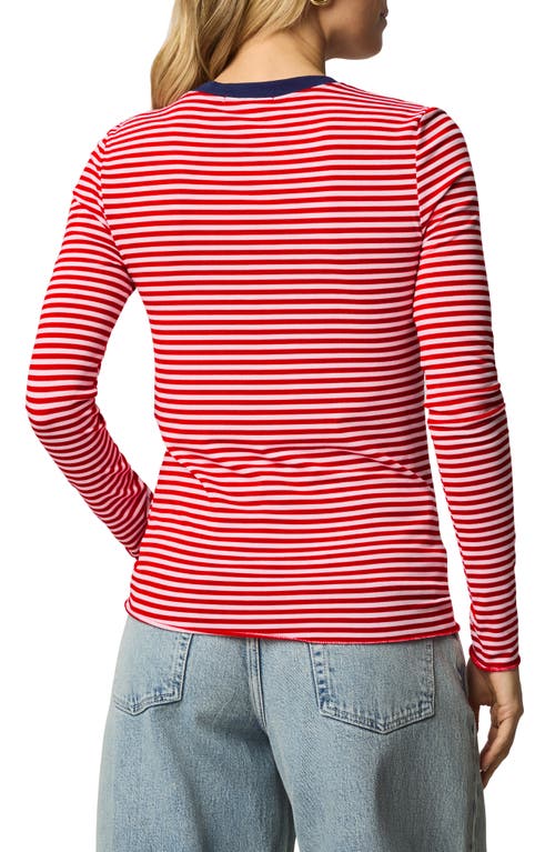 Splendid Striped Long Sleeve Tee In Pink