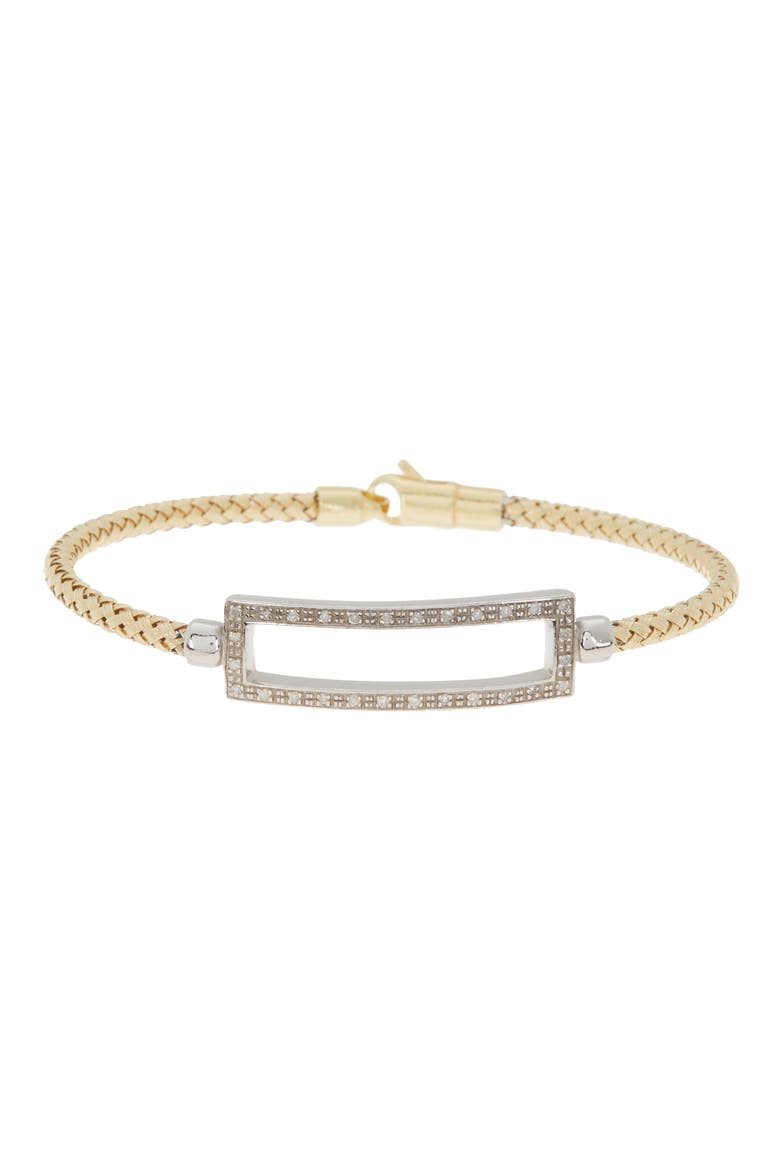 18K Gold Plated Stainless Steel Diamond Bangle Bracelet - 0.2 ctw., Main, color, YELLOW GOLD