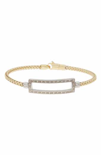 MESHMERISE 18K Gold Plated Stainless Steel Diamond Bangle Bracelet - 0.2 ctw.
