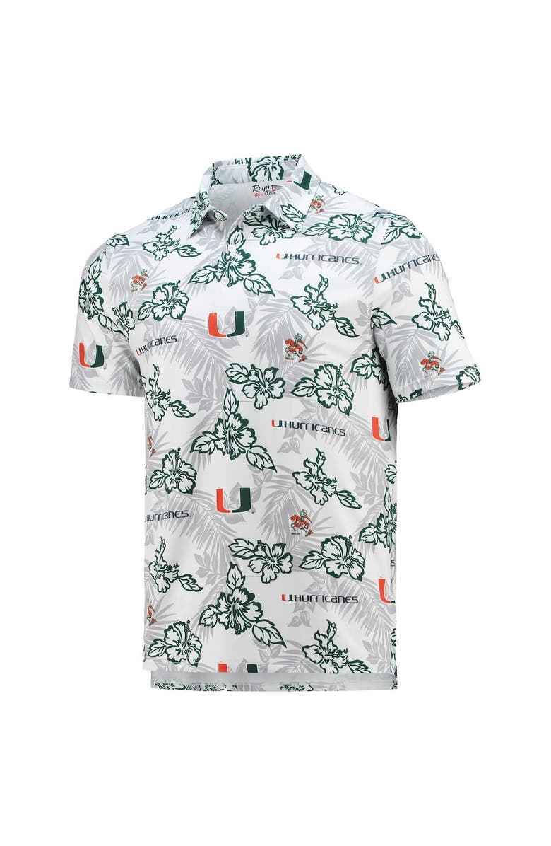 Reyn Spooner Men's Reyn Spooner White Miami Hurricanes Performance Polo, Alternate, color, White