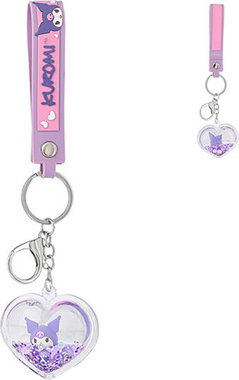 Hello Kitty Kuromi Purple Heart Liquid Keychain | Nordstrom