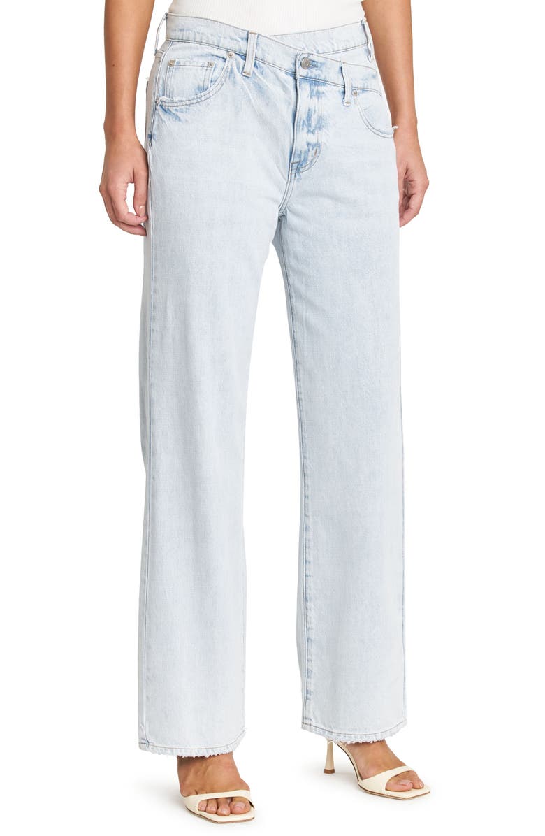 Pistola Bobbie Crossover Waist Wide Leg Jeans, Alternate, color, 