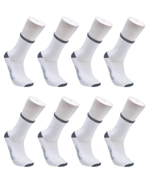 Ed Hardy Basic Half Cushion Mid Crew Sock 8-pack In White