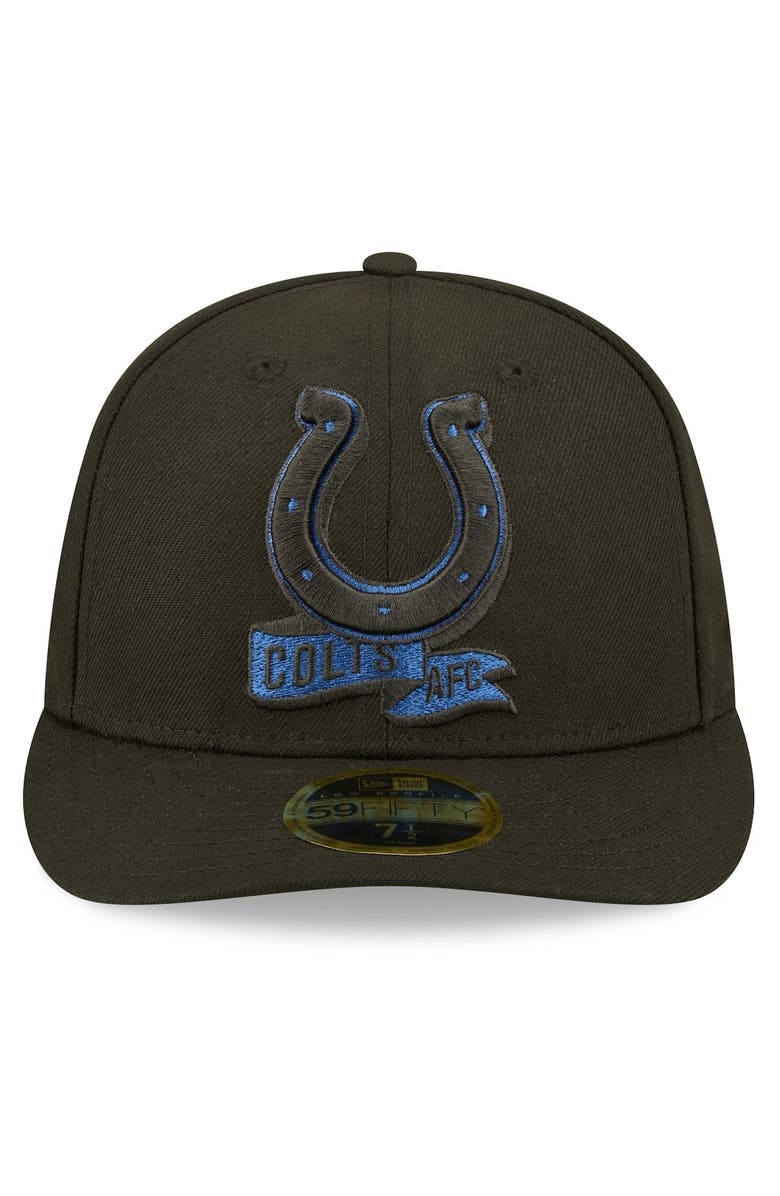 New Era Men's New Era Black Indianapolis Colts 2022 Sideline 59FIFTY Low Profile Pop Fitted Hat, Alternate, color,