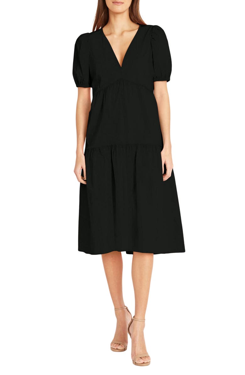 DONNA MORGAN FOR MAGGY Solid Cotton Midi Dress, Main, color,