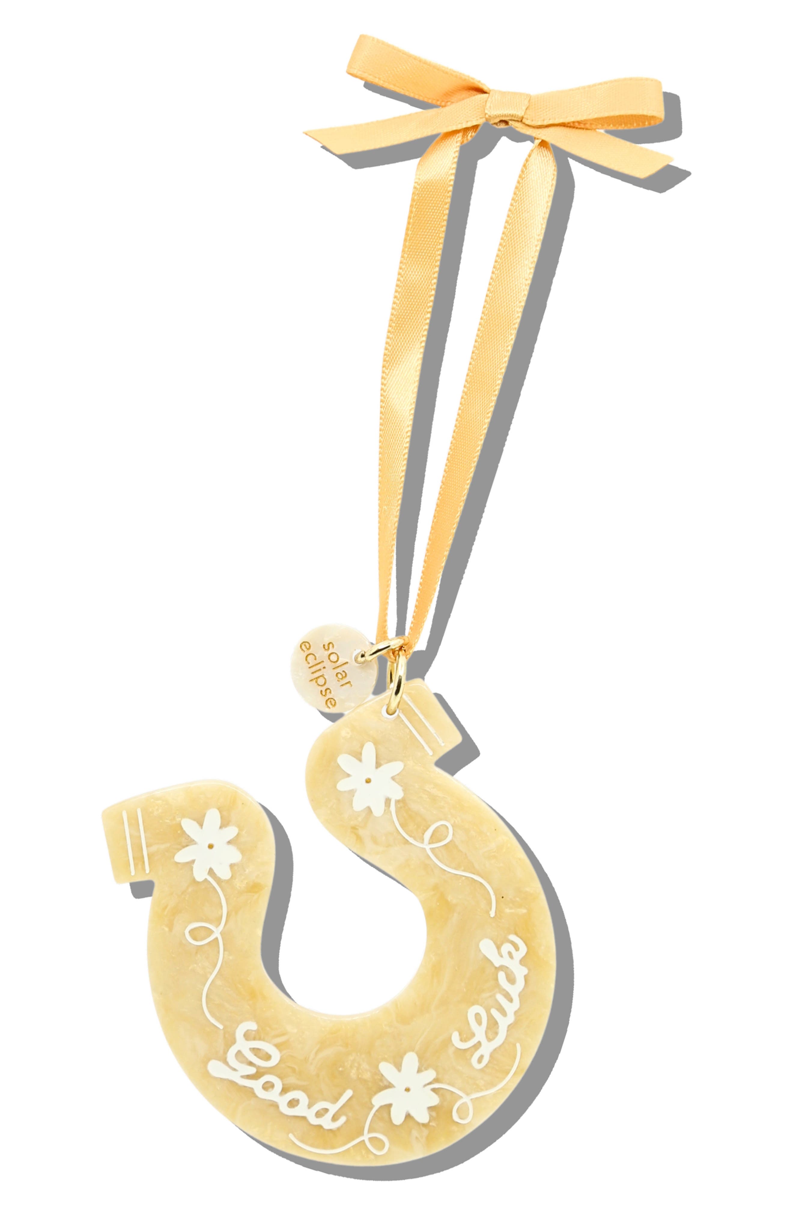 Solar Eclipse Hand-Painted Good Luck Horseshoe Ornament | Nordstrom