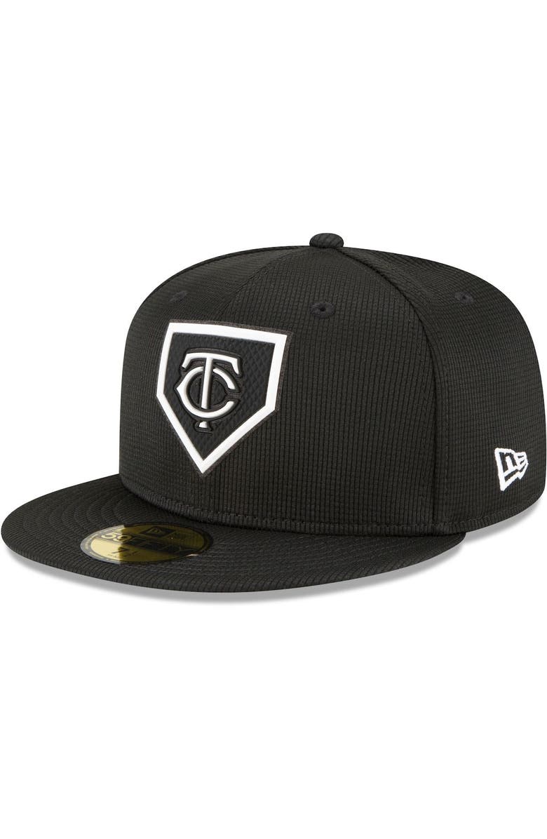 New Era Men's New Era Black Minnesota Twins 2022 Clubhouse 59FIFTY Fitted Hat, Main, color,