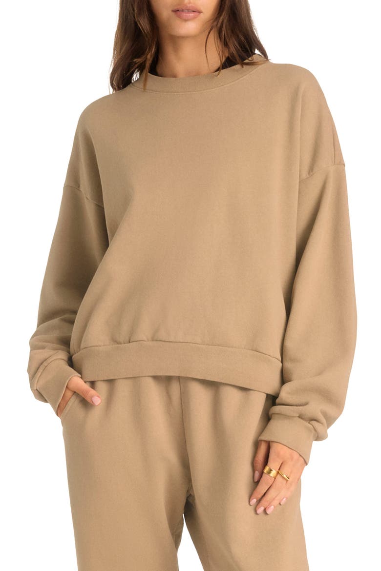 Dawn Classic Cotton Sweatshirt, Main, color, LATTE