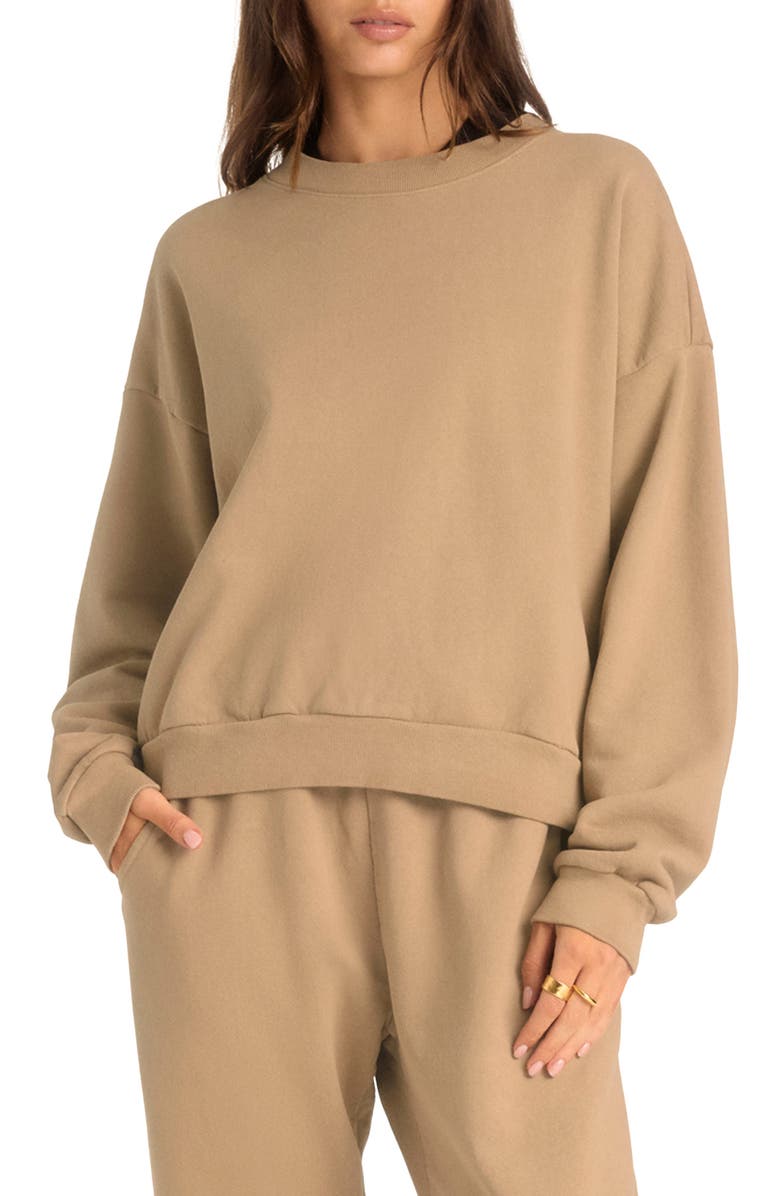 Vitamin A<sup>®</sup> Dawn Classic Cotton Sweatshirt, Main, color, Latte