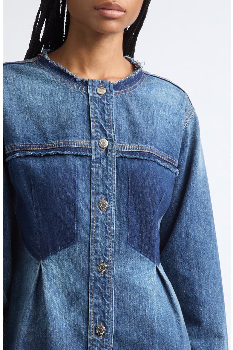 Weslia Denim Shacket, Alternate, color, CITY LIGHTS
