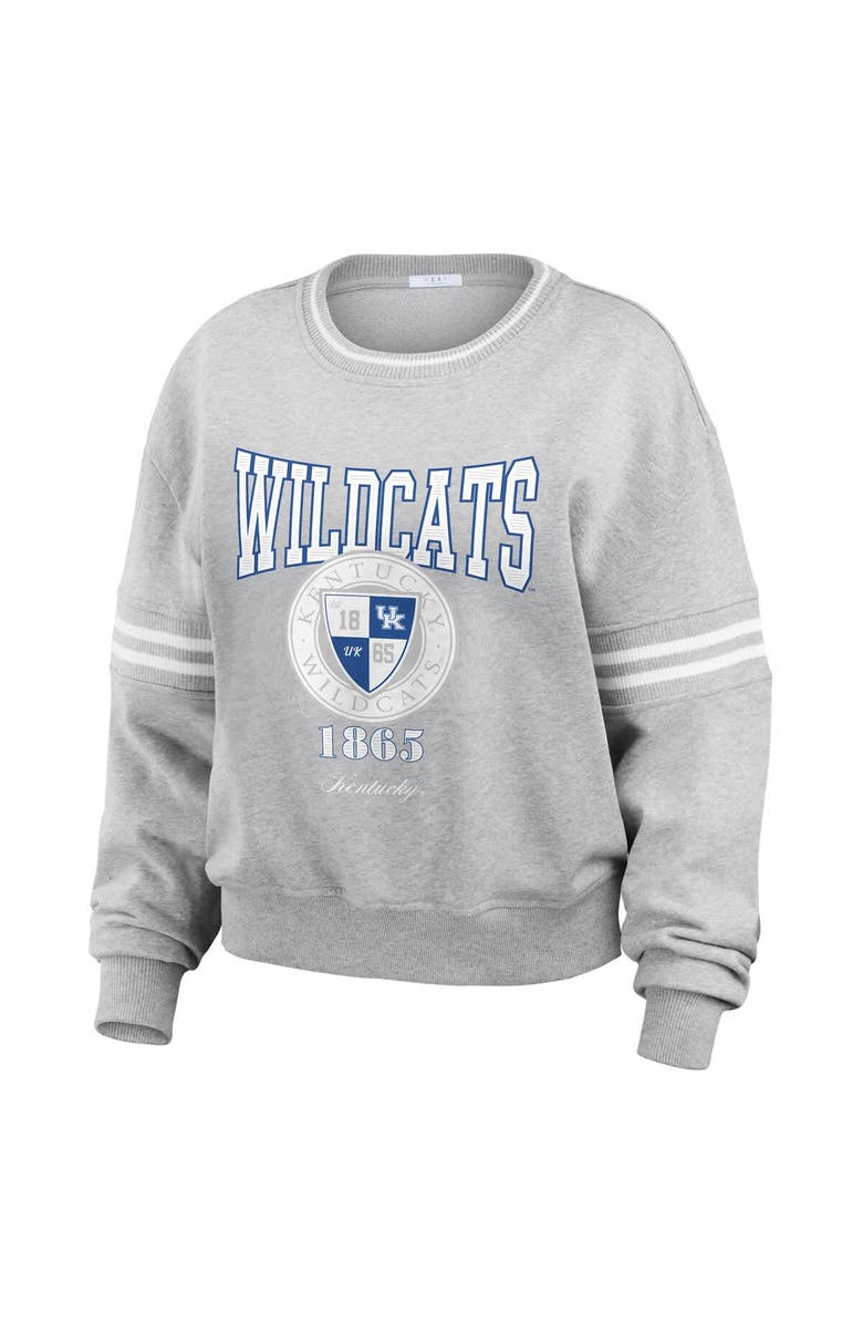 WEAR by Erin Andrews Women's WEAR by Erin Andrews Heather Gray Kentucky Wildcats Classic Stripe Pullover Sweater, Alternate, color, Heather Gray