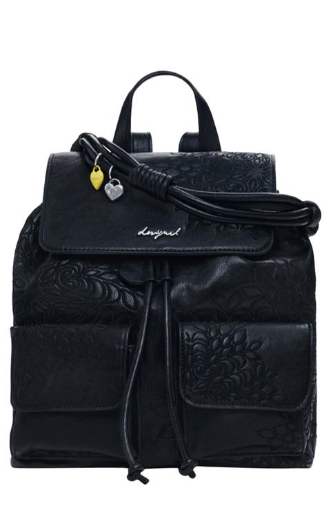 Mini Floral Embossed Convertible Backpack