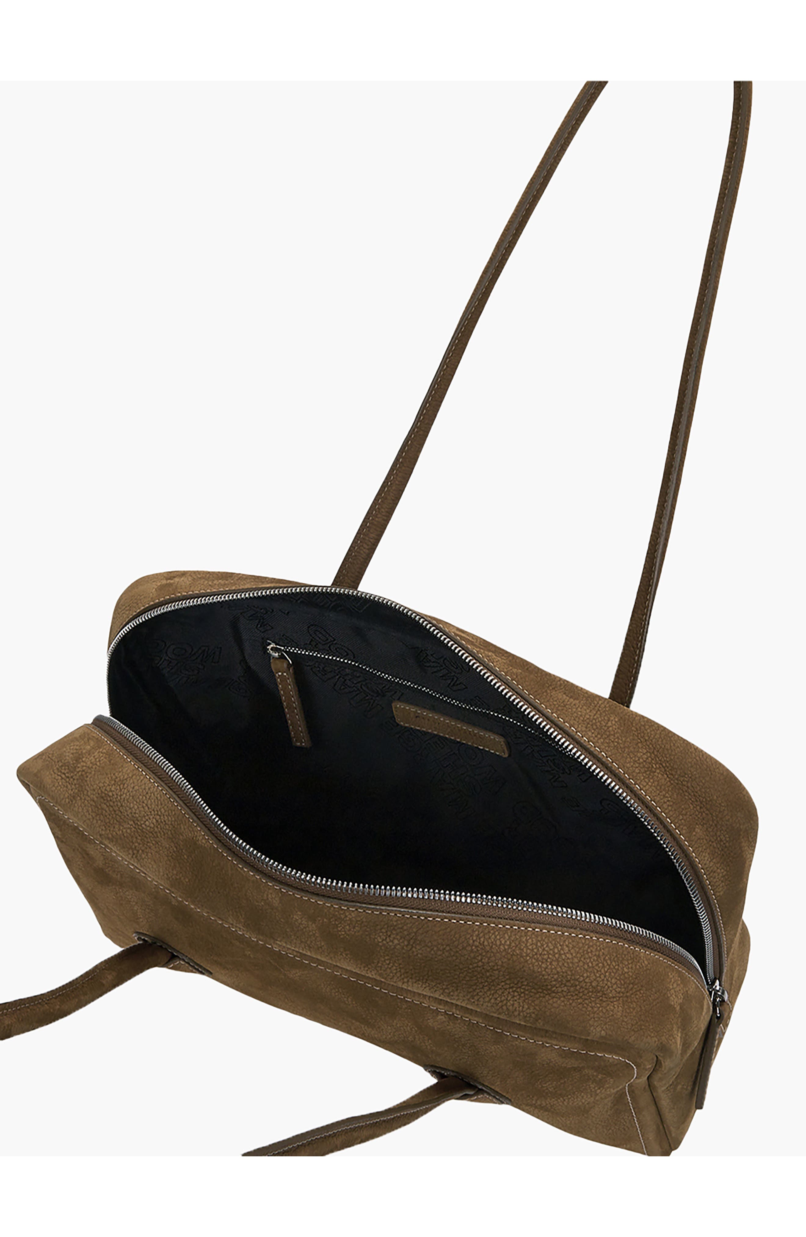Boston Leather Shoulder Bag, Alternate, color, CHESTNUT NUBUCK