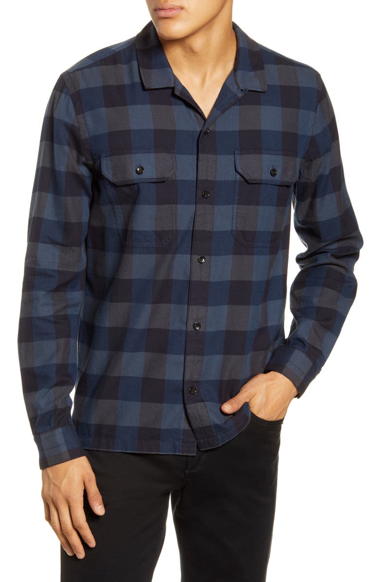 BLDWN Guetes Sim Fit Plaid Button-Up Flannel Overshirt, Main, color, 