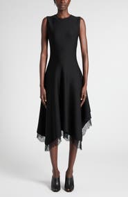 McQueen Lace Detail Asymmetric Dress