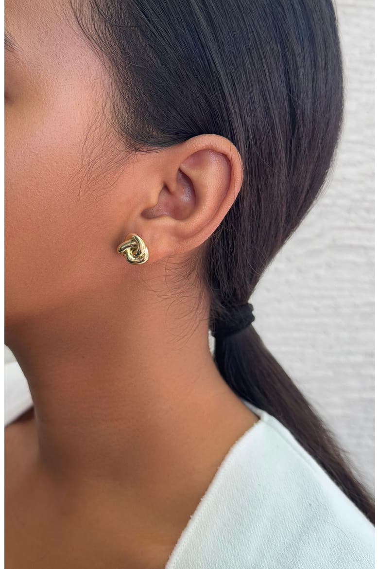Chubby Knot Stud Earrings, Alternate, color, GOLD