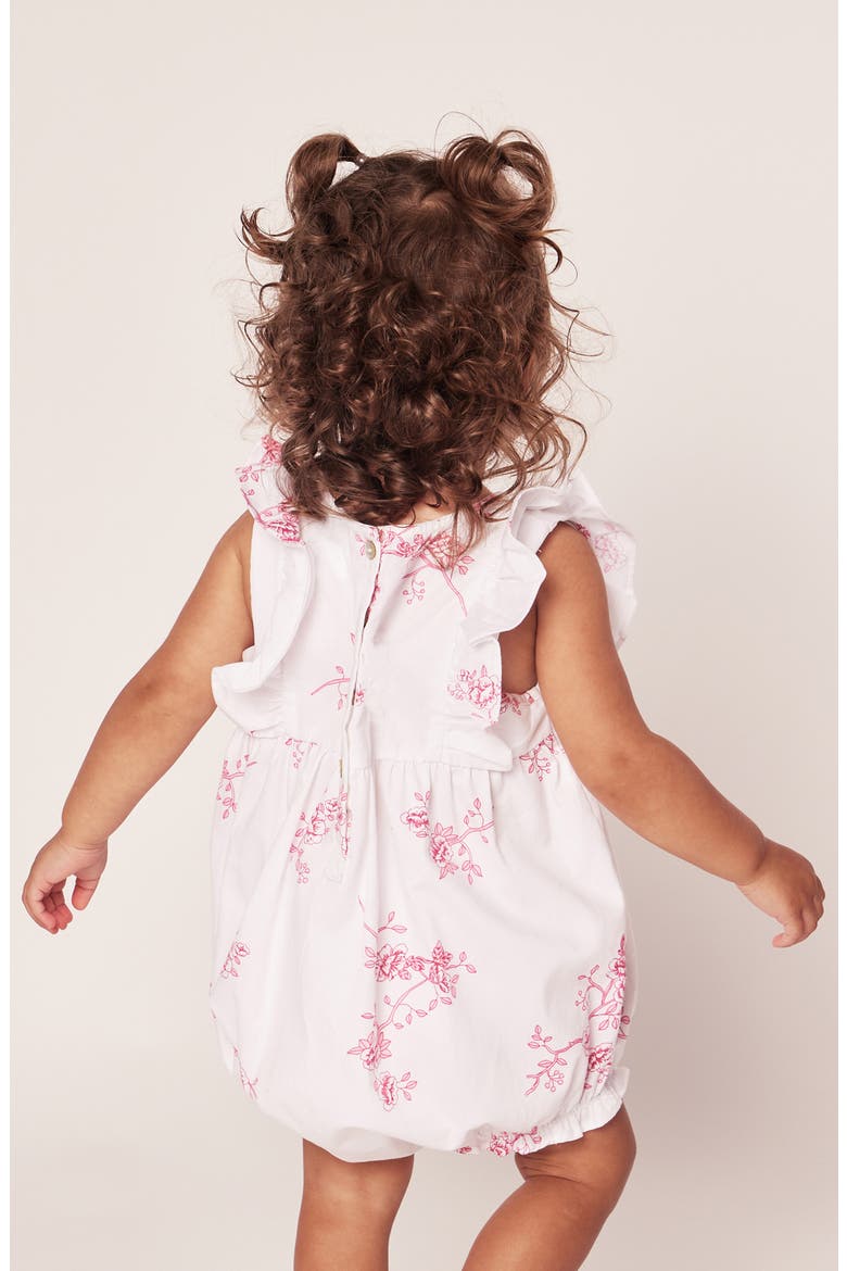 English Rose Floral Ruffled Romper, Alternate, color, WHITE