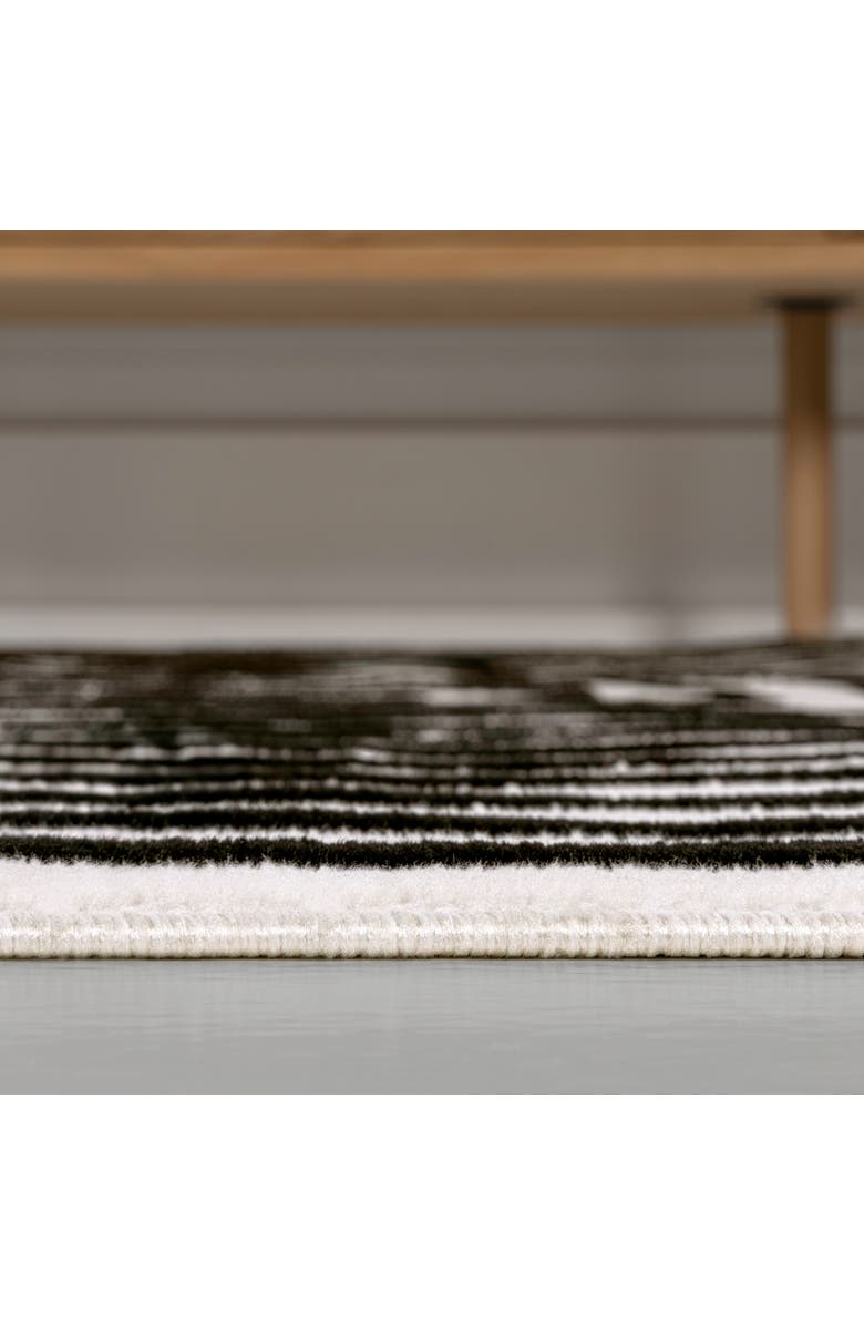 JONATHAN Y Freya Modern Scandinavian Arch Stripe Monotone High-Low Area Rug, Alternate, color, Black/White