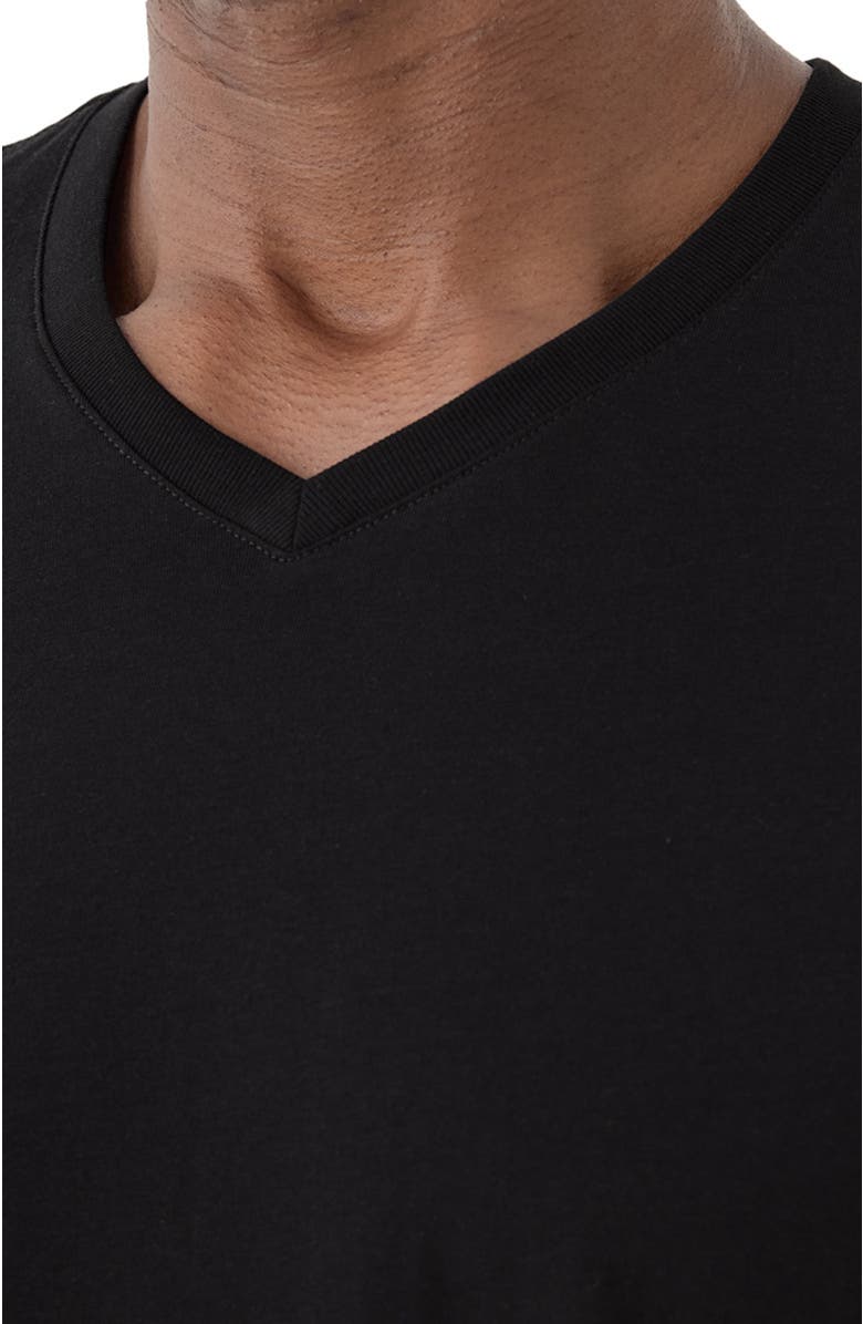 Pact Organic Softspun V-Neck Tee, Alternate, color, Black