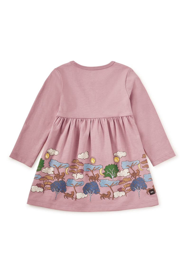 Tiger Story Skirted Dress, Alternate, color, Hydrangea