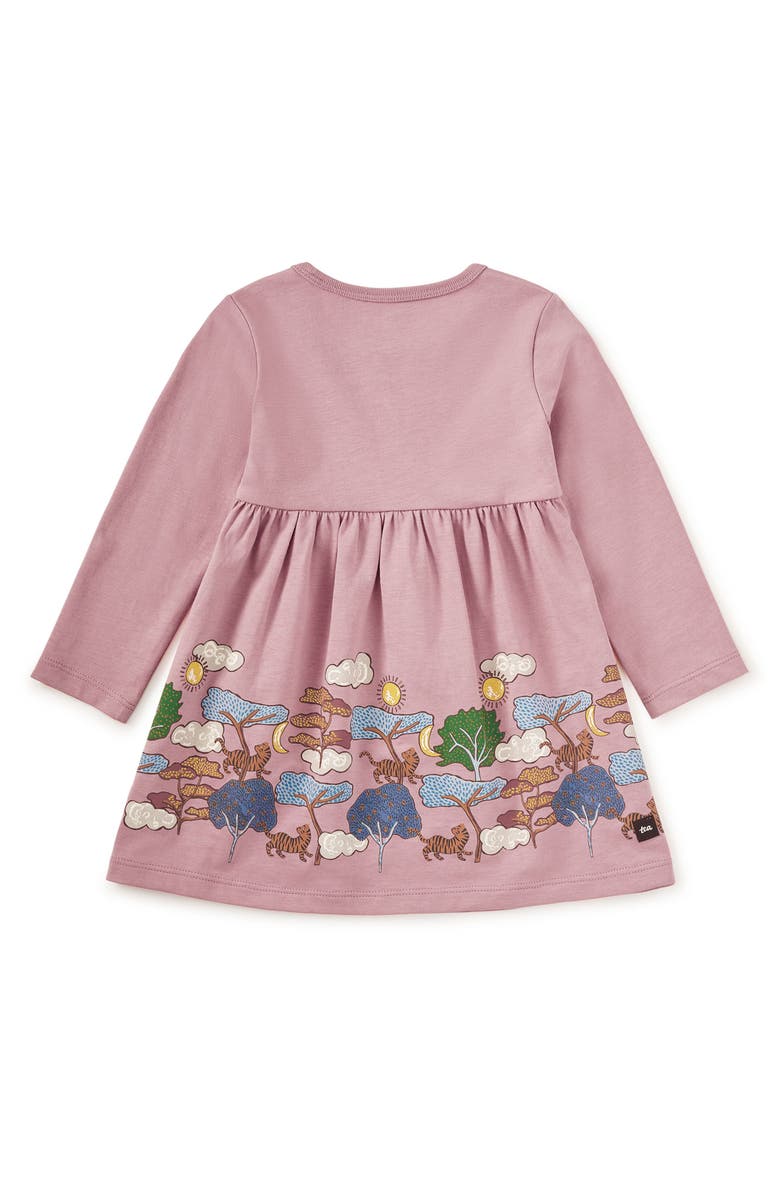 Tea Collection Tiger Story Skirted Dress, Alternate, color, Hydrangea