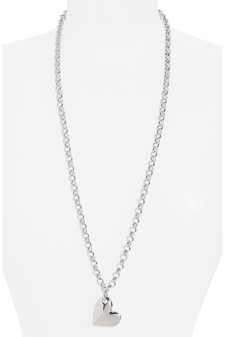 Millie Long Bubble Heart Necklace, Alternate, color, SILVER