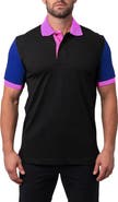 Maceoo Mozart Regular Fit Colorblock Egyptian Cotton Button-Up Polo