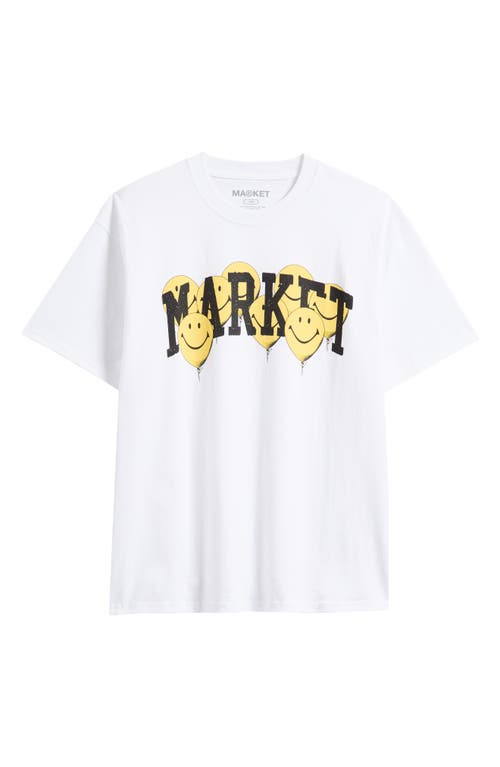 Market Smiley® Balloons Arch Logo Graphic T-shirt In White