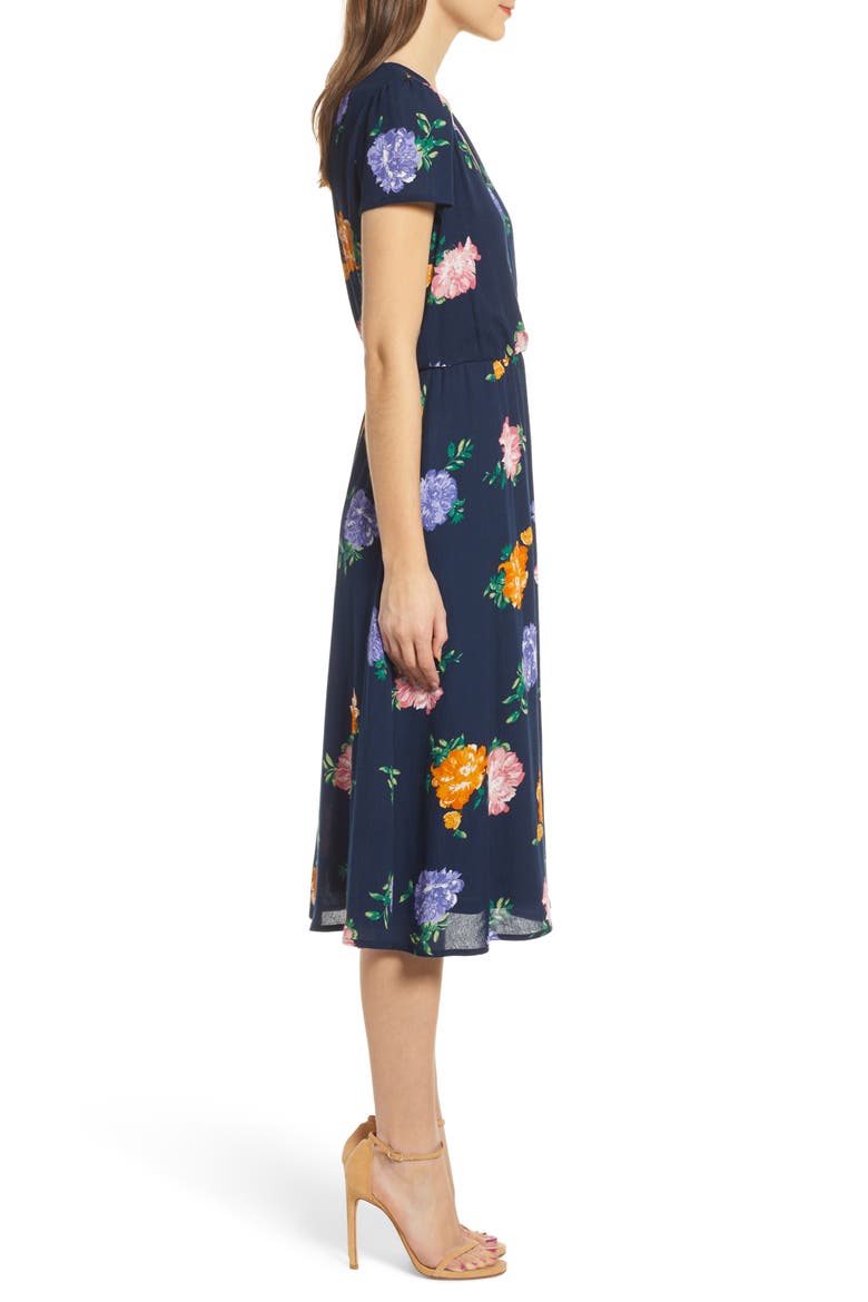 Blouson Dress, Alternate, color, NAVY FLORAL