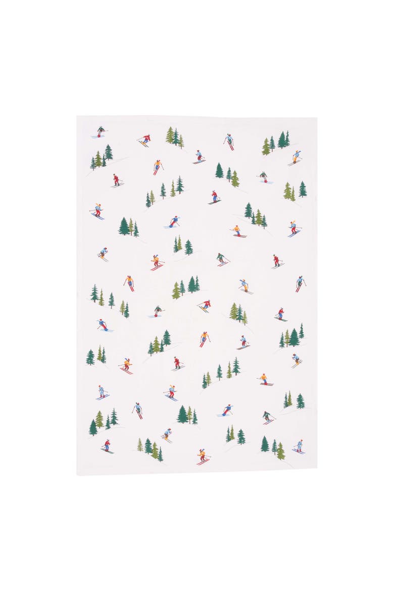 Alpine Skiers Winter Sports Christmas Towel & Stand Gift Set, Alternate, color, Red