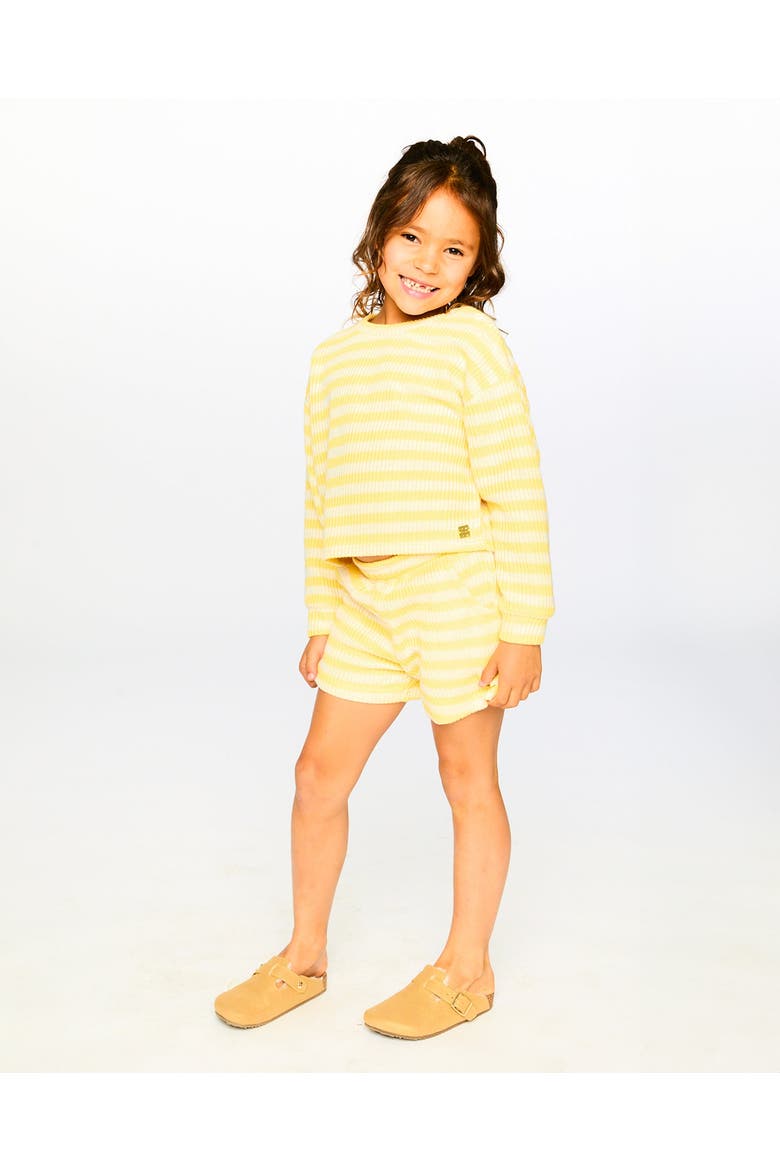 Long Sleeve Cropped Striped Sweater, Alternate, color, Yellow & White Stripes