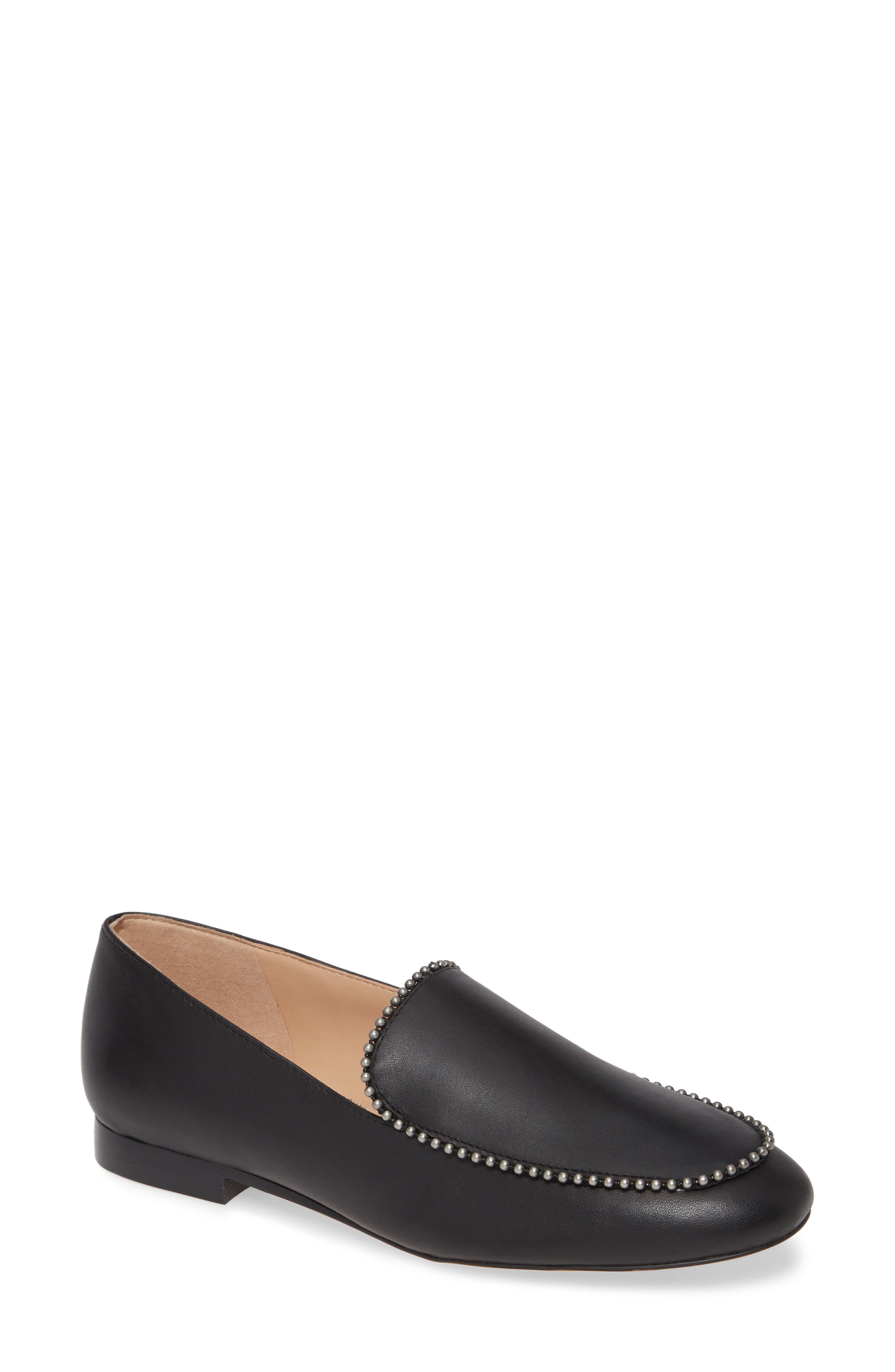 Harper Ball Chain Loafer, Main, color, BLACK LEATHER