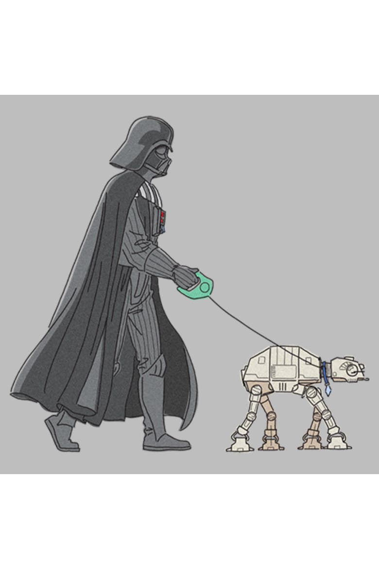 Boy's Star Wars A New Hope Darth Vader AT-AT Walking the Dog  Graphic T-Shirt, Alternate, color, Athletic Heather