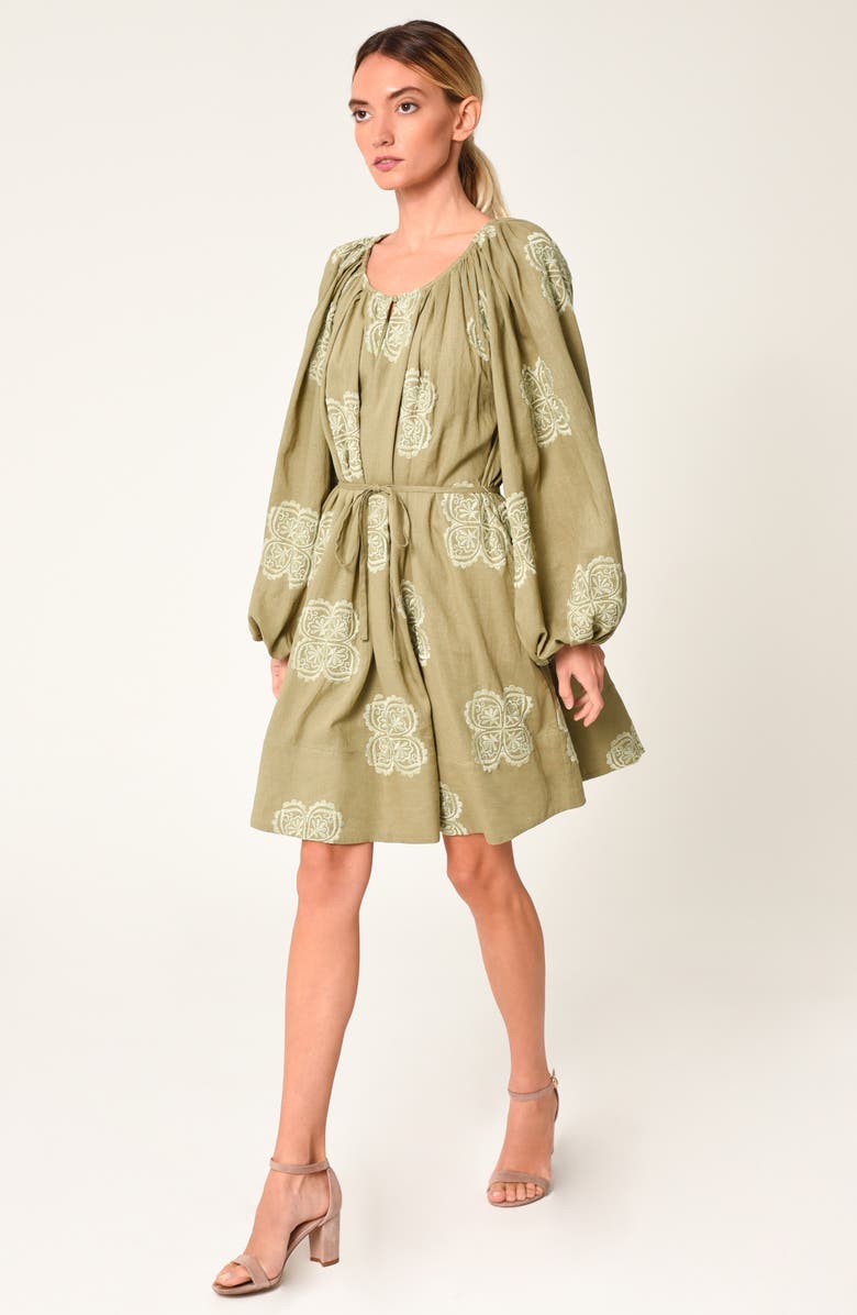 CIEBON Mia Lace Tie Waist Long Sleeve Minidress, Alternate, color,