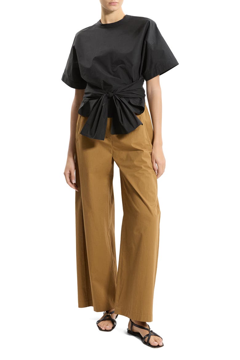 Front Tie Boxy Top, Alternate, color, BLACK