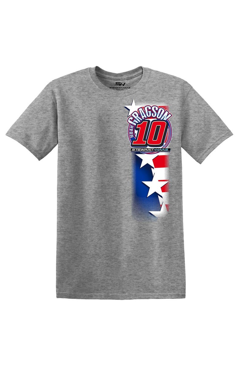 STEWART-HAAS RACING Men's Stewart-Haas Racing Team Collection Gray Noah Gragson RWB T-Shirt, Alternate, color, Gray