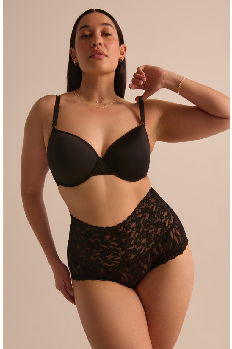 Retro Lace Boyshorts, Alternate, color, BLACK