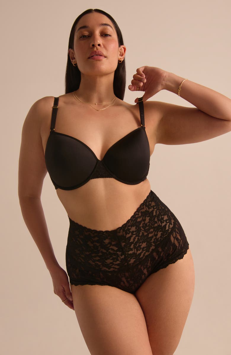 Hanky Panky Retro Lace Boyshorts, Alternate, color, Black