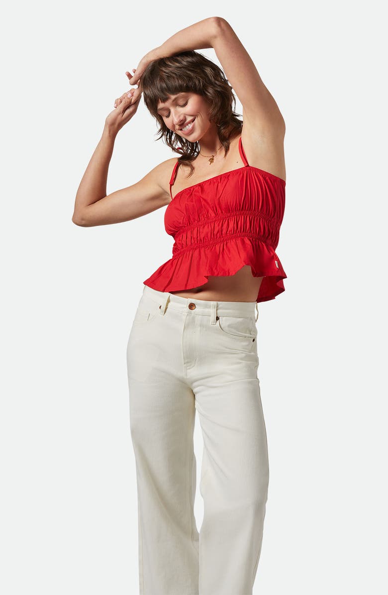 Brixton Eden Smock Cotton Top, Alternate, color, Crimson